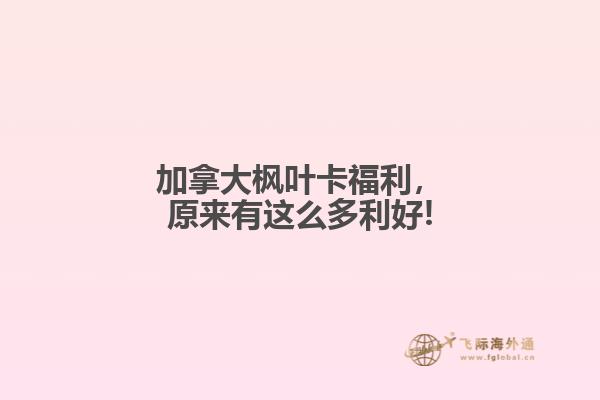 加拿大楓葉卡福利，原來(lái)有這么多利好!
