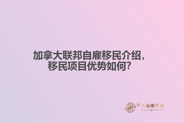 加拿大聯(lián)邦自雇移民介紹，移民項目優(yōu)勢如何？