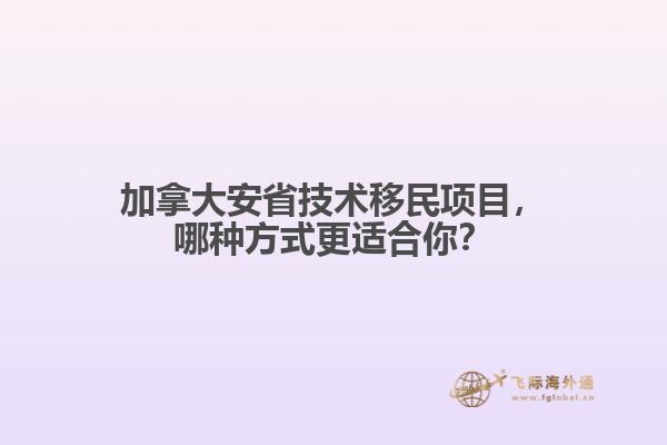 加拿大安省技術(shù)移民項(xiàng)目，哪種方式更適合你？