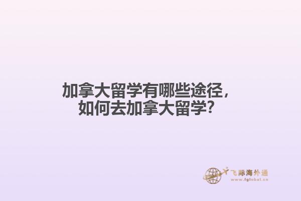 加拿大留學(xué)有哪些途徑，如何去加拿大留學(xué)？