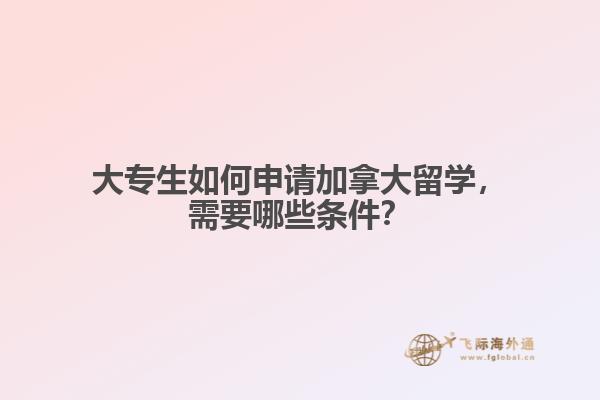 大專生如何申請(qǐng)加拿大留學(xué)，需要哪些條件？