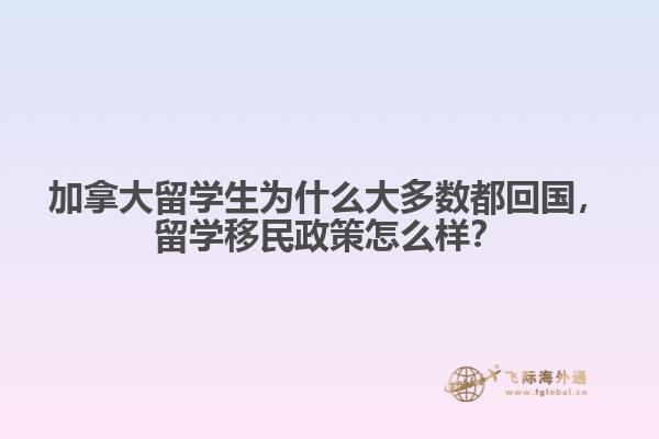 加拿大留學(xué)生為什么大多數(shù)都回國(guó)，留學(xué)移民政策怎么樣？