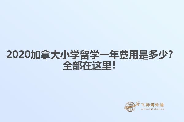 2020加拿大小學留學一年費用是多少？全部在這里！
