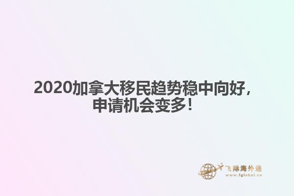 2020加拿大移民趨勢(shì)穩(wěn)中向好，申請(qǐng)機(jī)會(huì)變多！