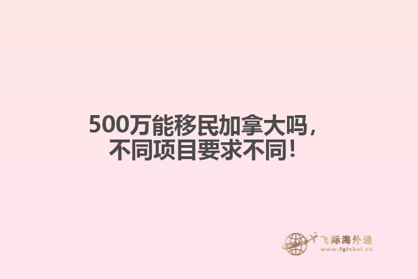 500萬(wàn)能移民加拿大嗎，不同項(xiàng)目要求不同！