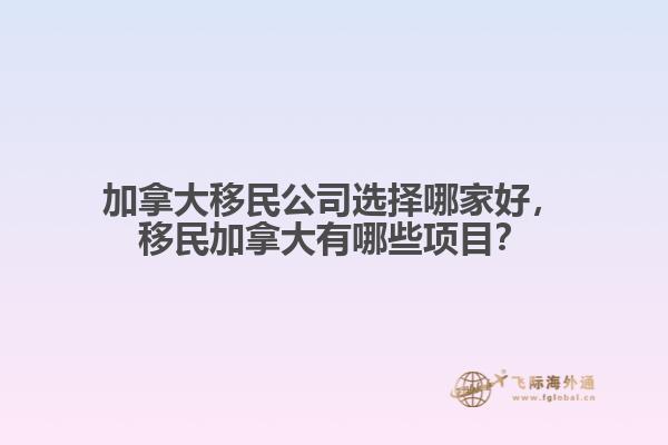 加拿大移民公司選擇哪家好，移民加拿大有哪些項目？