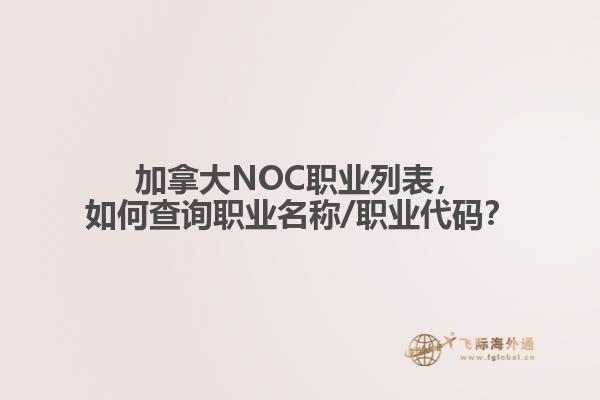 加拿大NOC職業(yè)列表，如何查詢職業(yè)名稱/職業(yè)代碼？