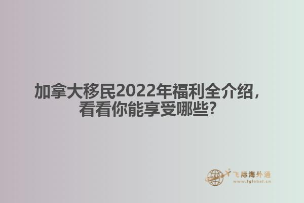 加拿大移民2022年福利全介紹，看看你能享受哪些？