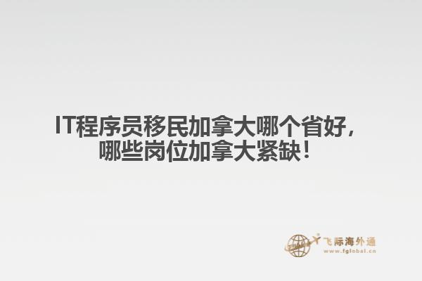 IT程序員移民加拿大哪個省好，哪些崗位加拿大緊缺！