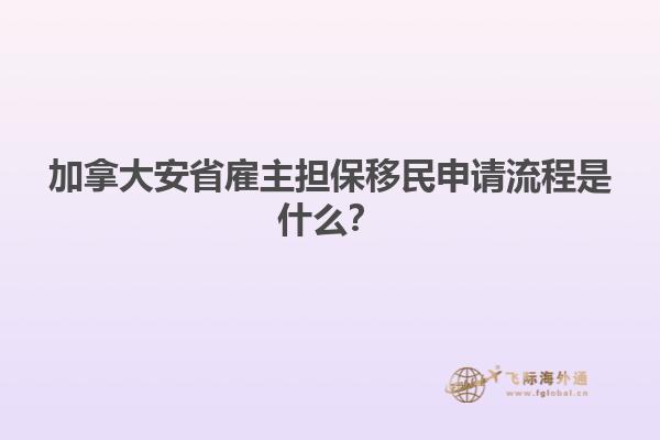 加拿大安省雇主擔保移民申請流程是什么？