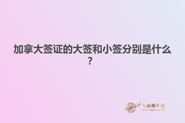 加拿大簽證的大簽和小簽分別是什么？