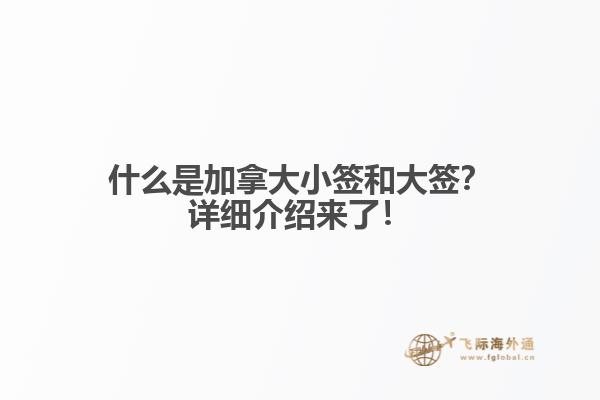 什么是加拿大小簽和大簽？詳細介紹來了！