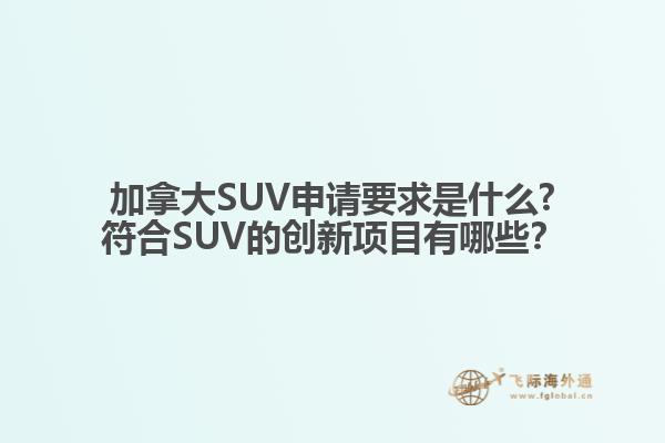 加拿大SUV申請(qǐng)要求是什么?符合SUV的創(chuàng)新項(xiàng)目有哪些？