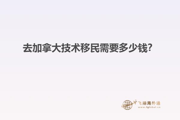 去加拿大技術(shù)移民需要多少錢？