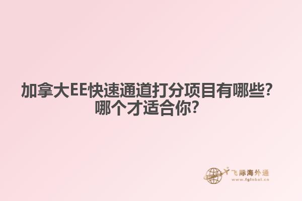 加拿大EE快速通道打分項(xiàng)目有哪些？哪個(gè)才適合你？
