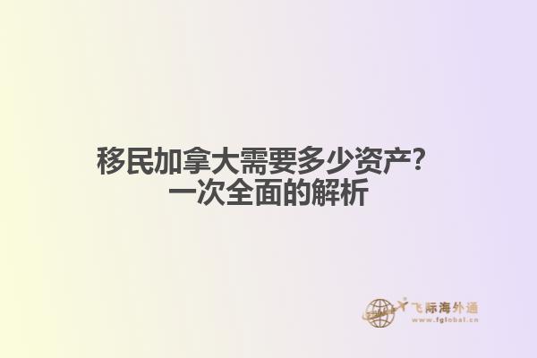 移民加拿大需要多少資產(chǎn)？一次全面的解析