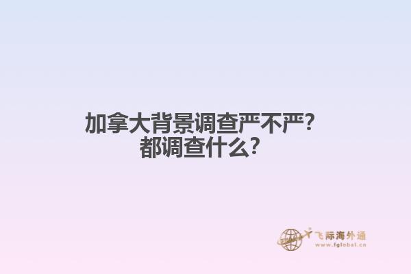 加拿大背景調(diào)查嚴(yán)不嚴(yán)？都調(diào)查什么？