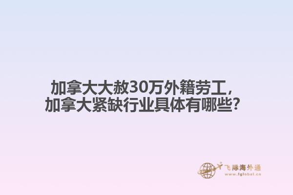 加拿大大赦30萬(wàn)外籍勞工，加拿大緊缺行業(yè)具體有哪些？