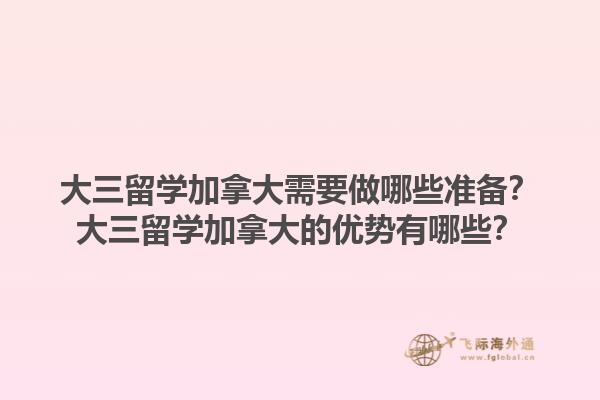 大三留學加拿大需要做哪些準備？大三留學加拿大的優(yōu)勢有哪些？