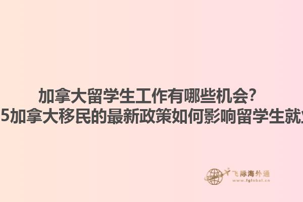 加拿大留學(xué)生工作有哪些機會？2025加拿大移民的最新政策如何影響留學(xué)生就業(yè)？