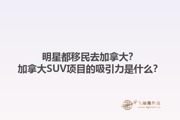 明星都移民去加拿大？加拿大SUV項目的吸引力是什么？