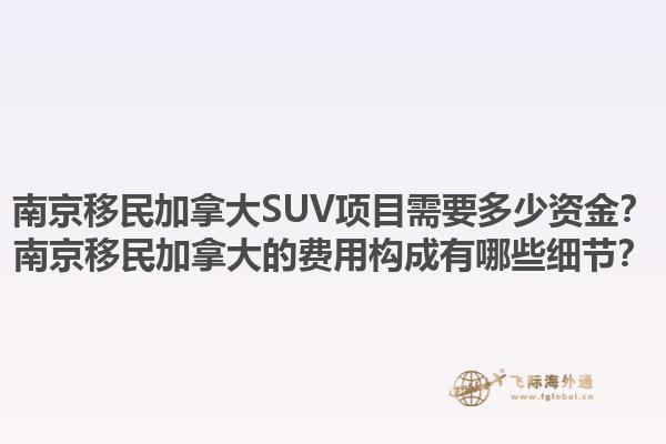 南京移民加拿大SUV項(xiàng)目需要多少資金？南京移民加拿大的費(fèi)用構(gòu)成有哪些細(xì)節(jié)？