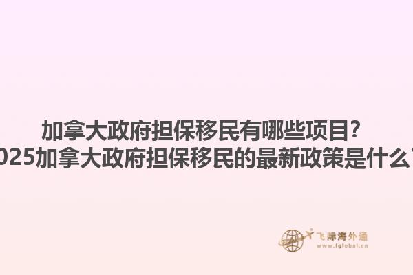 加拿大政府擔(dān)保移民有哪些項(xiàng)目？2025加拿大政府擔(dān)保移民的最新政策是什么？