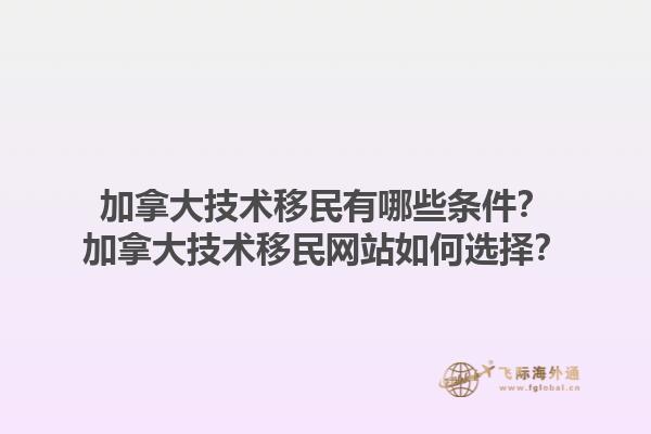 加拿大技術(shù)移民有哪些條件？加拿大技術(shù)移民網(wǎng)站如何選擇？