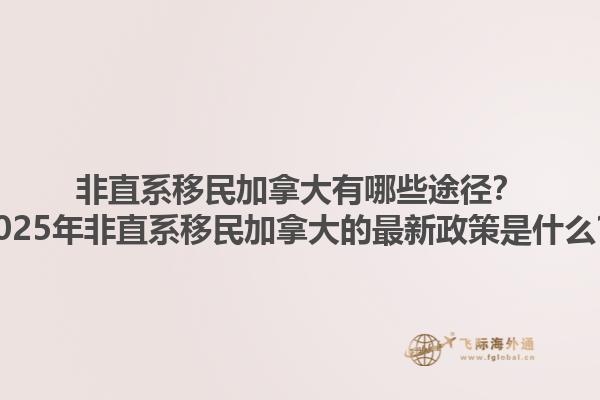 非直系移民加拿大有哪些途徑？2025年非直系移民加拿大的最新政策是什么？