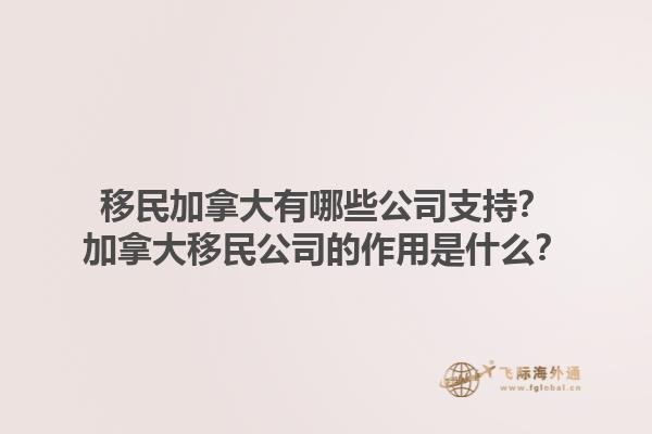 移民加拿大有哪些公司支持？加拿大移民公司的作用是什么？