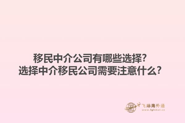 移民中介公司有哪些選擇？選擇中介移民公司需要注意什么？