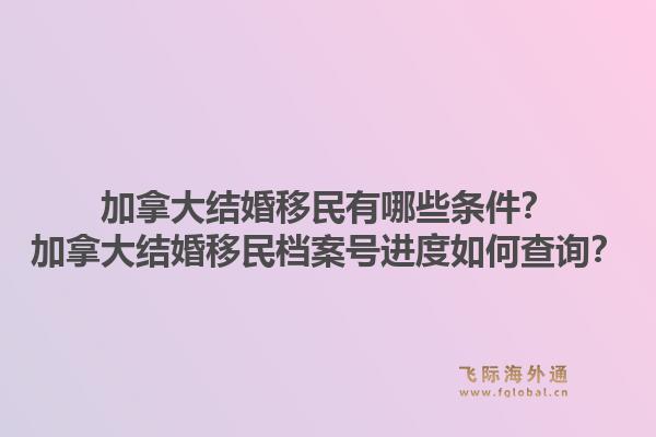 加拿大結(jié)婚移民有哪些條件？加拿大結(jié)婚移民檔案號進(jìn)度如何查詢？1.jpg
