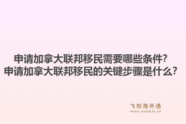 申請加拿大聯(lián)邦移民需要哪些條件？申請加拿大聯(lián)邦移民的關(guān)鍵步驟是什么？1.jpg