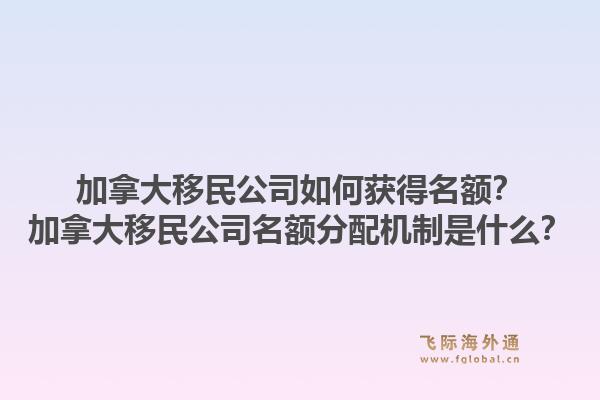 加拿大移民公司如何獲得名額？加拿大移民公司名額分配機制是什么？1.jpg